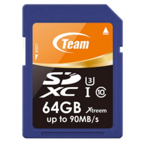 Team Xtreme SDXC 64GB UHS-1 U3 Read 90MB/s Write 45MB/s