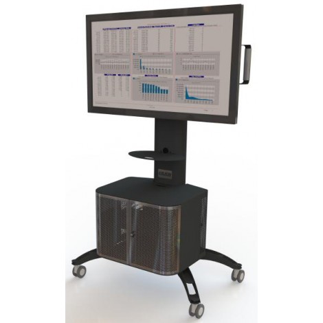 Gilkon 8FSMAXIS2C Axis Mobile Screen Stand w/ Cabinet - VESA 400 x 400, Max 60kgs