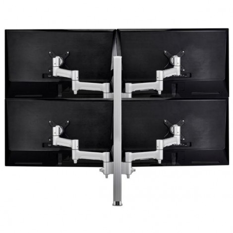 Atdec AWM Quad monitor arm solution - 460mm articulating arms - 750mm post - heavy duty clamp - white