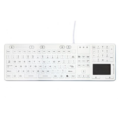 GETT Silicon TrackPad Keyboard - Backlit, EN Certified (White)
