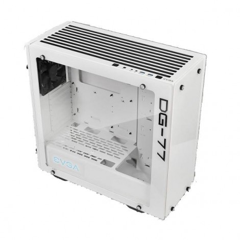 EVGA DG-77 Matte White Mid-Tower, 3 Sides of Tempered Glass, Vertical GPU Mount, RGB LED and Control Board, K-Boost, Gaming Case