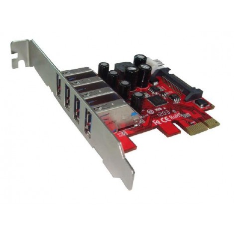Shintaro PCIE USB3.0 x 4 Port Adapter (LP & FH brackets included)