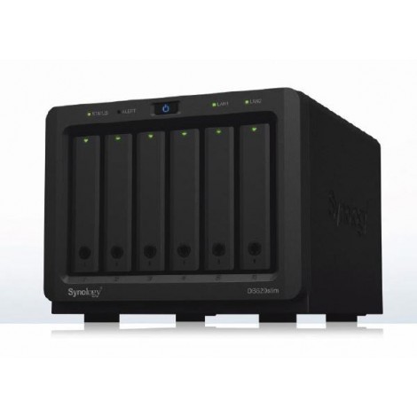 Synology DS620slim DiskStation DS620 slim 6 Bay NAS Intel Celeron J3355 2-core 2.0 2GB DDR3L non-ECC SODIMM Hot Swappable 2xRJ-45 1GbE LAN 2xUSB 3.0 2 yrs wty