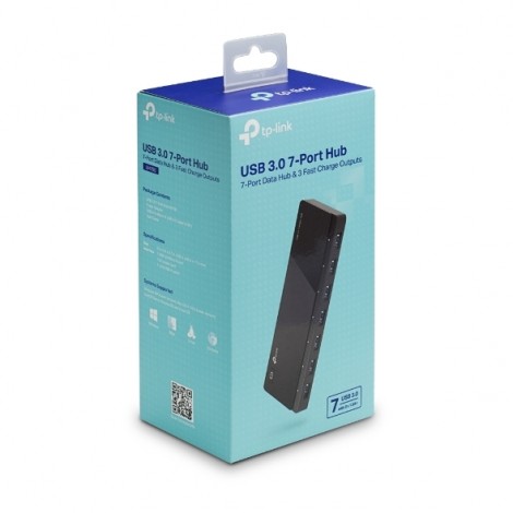 TP-LINK UH700 7 Ports USB3 Hub Desktop 2.5A Power Adapter, transfer speeds of up to 5Gbps, 10 times faster than standard USB 2.0 - Image 1
