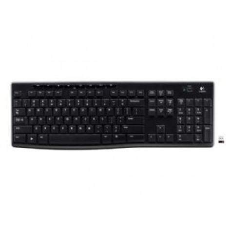 Logitech 920-003057 K270 2.4 GHz Wireless Full Size Keyboard 128-bit AES encryption 24-month battery life Spill resistant Durable UV-coated keys - Image 1