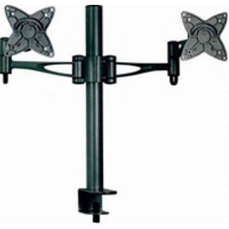 ASTROTEK AT-LCDMOUNT-2H Dual Monitor Arm Desk Mount Height Adjustable Stand for 2x LCD Display 23.8" 24" 27" 31.5" 32" 8kg 30° Tilt 180° Swivel 360° Pivot VESA LS