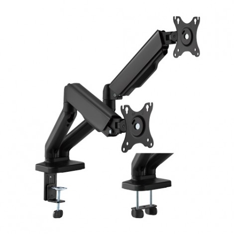 BRATECK LDT46-C024E Cost-Effective Spring-Assisted Dual Monitor Arm Fit Most 17"-32" Monitor Up to 9KG VESA 75x75,100x100(Black)