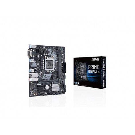 ASUS PRIME B365M-K Intel LGA-1151 mATX motherboard with LED lighting, DDR4 2666MHz, M.2 support, SATA 6Gbps