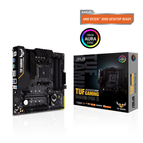 ASUS TUF GAMING B450M-PRO II AMD B450 (AM4) Micro ATX Gaming Motherboard Dual M.2, PCIe 3.0, HDMI, DisplayPort, USB 3.2 Gen 2 Type-A Type-C RGB