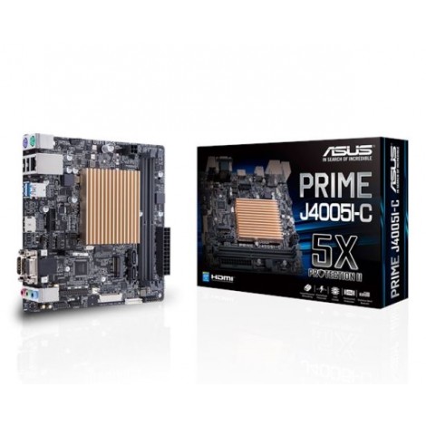 ASUS PRIME J4005I-C OEM Low-power, fan-less Motherboard for Intel Celeron® SoC J4005, 2 x DDR4, 2400/2133 MHz, 5X Protection II, HDMI/D-Sub/LVDS