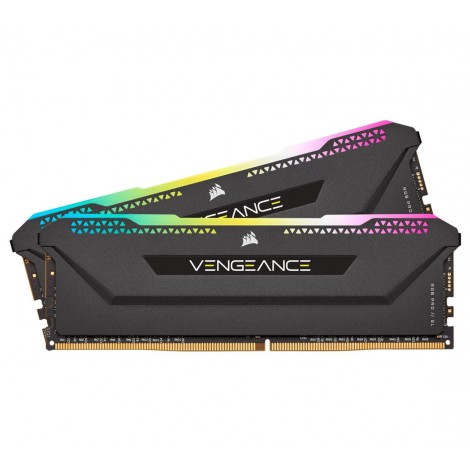 CORSAIR CMH16GX4M2D3600C18 Vengeance RGB PRO SL 16GB (2x8GB) DDR4 3600Mhz C18 Black Heatspreader Desktop Gaming Memory