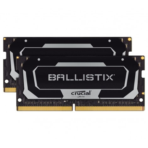 Crucial Ballistix 32GB (2x16GB) DDR4 SODIMM 3200MHz CL16 Black Aluminum Heat Spreader Intel XMP2.0 AMD Ryzen Notebook Gaming Memory