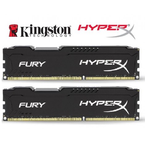 Kingston HyperX Fury 8GB (2x4GB) DDR4 UDIMM 2666MHz CL16 1.2V Unbuffered ValueRAM Double Stick Kit Gaming Desktop PC Memory ~HX426C15FBK2/8