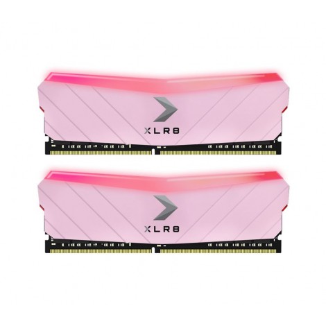 PNY XLR8 16GB (2x8GB) UDIMM 3600Mhz RGB CL18 1.35V Pink Heat Spreader Gaming Desktop PC Memory