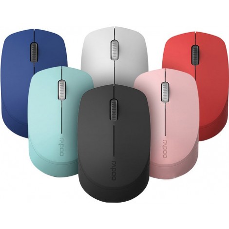 RAPOO M100-RED M100 2.4GHz & Bluetooth 3 / 4 Quiet Click Wireless Mouse Red - 1300dpi Connects up to 3 Devices, Up to 9 months Battery Life
