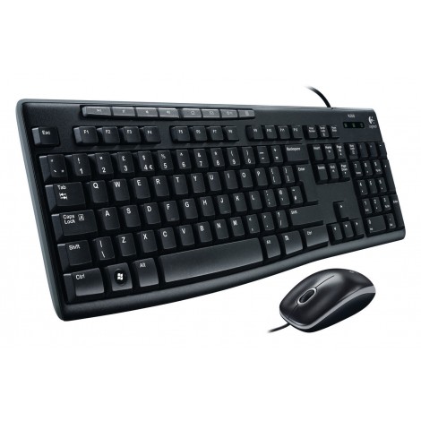 Logitech MK200 Multi Media USB Keyboard & Mouse Slim Wired Combo Set Desktop PC 920-002693