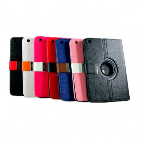 360 Rotational Leather Carry Case With Magnetic Flip for Mini iPad (Black color only)