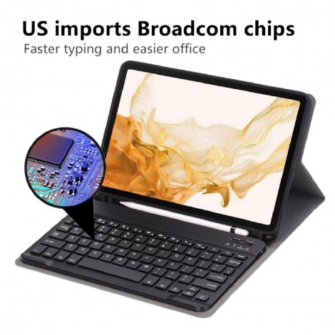USP KBCBA9PLUS Samsung Galaxy Tab A9+ (11") Keyboard With Case Black - Ultra-Slim, Lightweight, Auto Wake/Sleep Function, PU Leather,3 Years Warranty