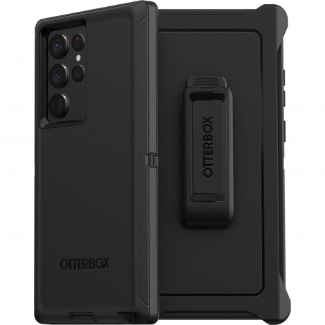 OtterBox Samsung Galaxy S22 Ultra 5G (6.8') Defender Series Case - Black (77-86364), Multi-Layer defense, Wireless Charging Compatible,Port Protection