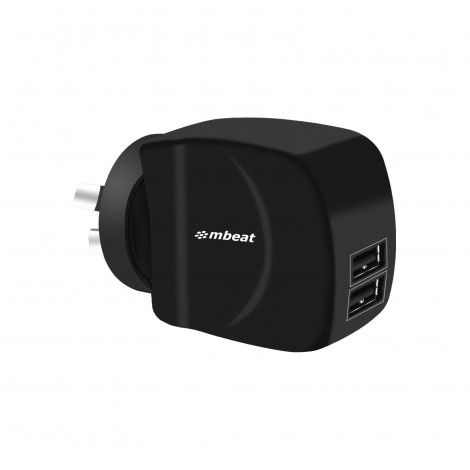 mbeat Gorilla Power Duo 3.4A Dual USB Ports Smart Charger - Charge 2 Smartphones or Tablets Simultaneously