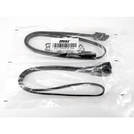4 x MSI SATA 3 III 3.0 Data Cable 6Gbps for HDD SSD with Angle and Lead Clip