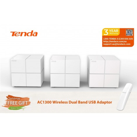 Tenda Nova MW6 (3 Pack) Whole Home Mesh Router WiFi System cover up to 550sqm