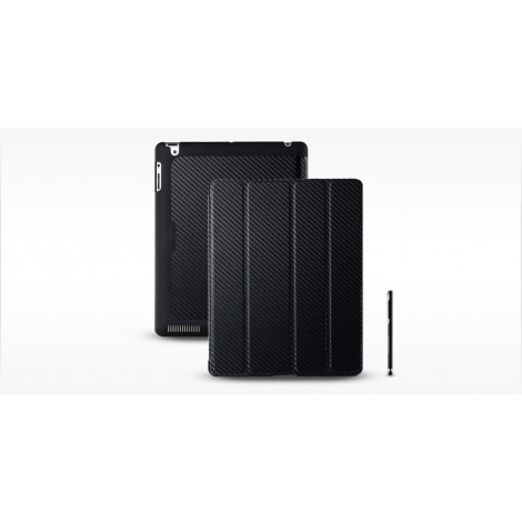 Coolermaster  iPad 3 Wakeup Black Folio Black Carbon with stylus (LS)
