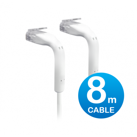 UniFi patch cable with both end bendable RJ45 8m - White