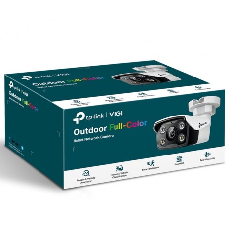 TP-LINK VIGI C350(4mm) VIGI 5MP C350(4mm) Full-Colour Bullet Network Camera, 4mm Lens, Two-Way Audio, Smart Detection, 3YW