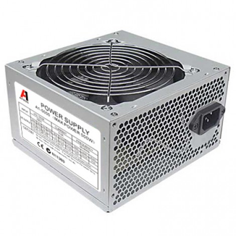 AYWUN A1-5000-E 500W Retail 120mm FAN ATX PSU. 1x 6PIN PCI-E, 24PIN ATX. Easy to Install, 2 Years Peace of Mind Warranty