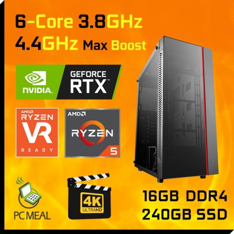 AMD Ryzen 5 3600X RTX3060 Ti 16GB 240GB SSD Gaming Computer Desktop PC
