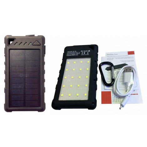 ​Rugged Solar Power Bank ​8000 mAh ​​with 20 LED Lights 5W  Strong lighting