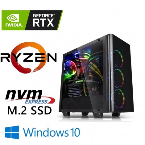 AMD Ryzen 7 2700 2TB+500GB NVME SSD 16GB RTX 2080 Gaming Computer Desktop PC