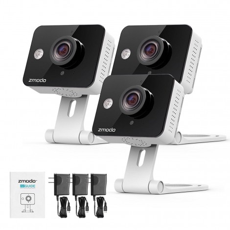 Zmodo 720P Indoor Wireless WiFi Security IP Camera Two way Audio Remote Access (3 Pack)