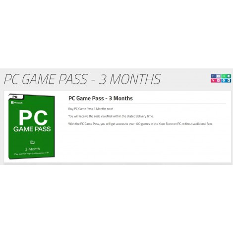 Microsoft PC Game Pass 3 Months Subscription Online ESD (Microsoft (ESD) / Software - ESD Key) - No Refund