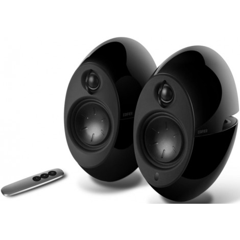 Edifier E25HD LUNA HD Bluetooth Speakers Black - BT 4.0/3.5mm AUX/Optical DSP/ 74W Speakers/ Curved design/Dual 2x3 Passive Bass/Wireless Remote