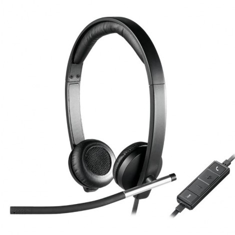 Logitech H650E Wired Headset Stereo with Noise Canceling Microphone business Headband LED no tangle cable(LS)