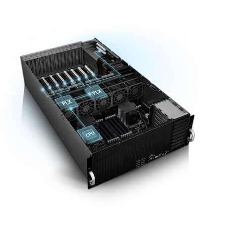 Asus 4RU Barebones Server, ESC8000 G4, 8 x GPU Compatible, Dual Xeon Socket, 24 x DIMM,  6 x 2.5' HDD Bays, iKVM, 1600w RPSx 3 ,  8 x PCI-E 3.0 x 16