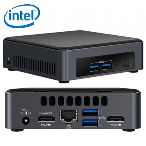 Intel NUC mini PC i3-7100U 2.4GHz 2xDDR4 SODIMM M.2 SSD 2xHDMI 2xDisplays GbE LAN Wifi BT 4xUSB3.0 24/7 for DS POS Thin Client