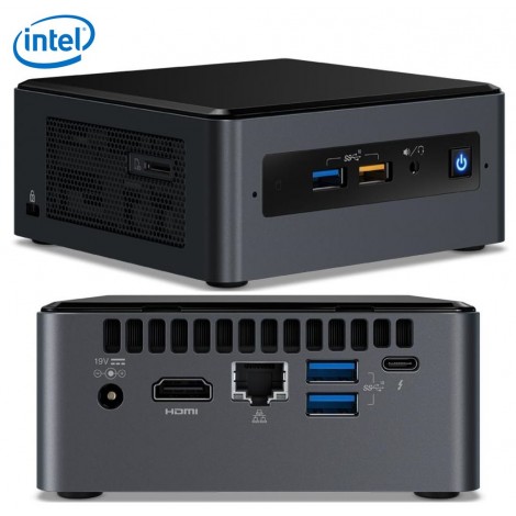 Intel NUC mini PC i3-8109U 3.6GHz 2xDDR4 SODIMM 2.5' HDD M.2 PCIe SSD HDMI USB-C (DP1.2) 3xDisplays GbE LAN WiFi BT 6xUSB DS POS no power cord