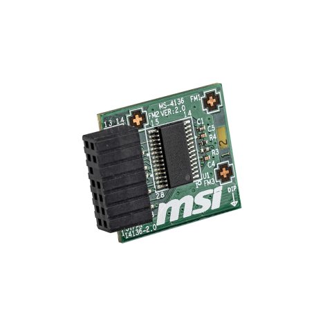 MSI TPM 2.0 Module (MS-4136) LPC Interface, 14-1 Pin, Supports MSI Intel 300 Series Motherboards and MSI AMD 400 Series Motherboards