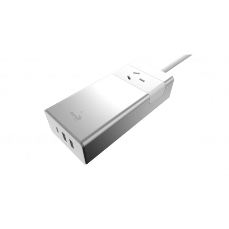 Aerocool ASA Aluminum Power Board 1 Power Outlet, 1 TypeC 5V/3.0A , 2 USB Charging Port 5V/2.4A  (LS)