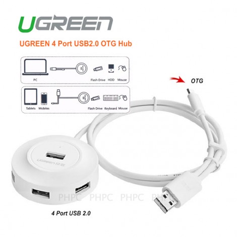 UGREEN 4 Port USB2.0 OTG Hub (20271)