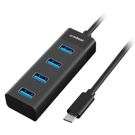 MBEAT MB-C3H-4K USB-C to 4-Port 3.0 Hub - Black USB 3.0 transfer speeds up to 5Gbps Material: ABS Plastic Cable Length: 200mm Weights: 36g