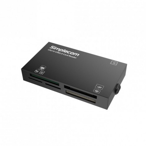 SIMPLECOM CR216-BLACK CR216 USB 2.0 All in One Memory Card Reader 6 Slot for MS M2 CF XD Micro SD HC SDXC Black