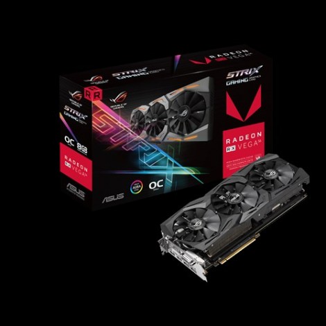 ASUS AMD Radeon ROG-STRIX-RXVEGA56-O8G-GAMING DDR5 PCIe Vidro Card 7680x4320, 1xDVI, 2xHDMI, 2xDP