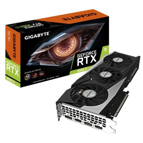 Gigabyte nVidia GeForce RTX 3060 Ti GAMING OC PRO rev 3.0 8GB GDDR6 Video Card (LHR), 1770 MHz Core Clock, 2x DisplayPort 1.4a, 2x HDMI 2.1