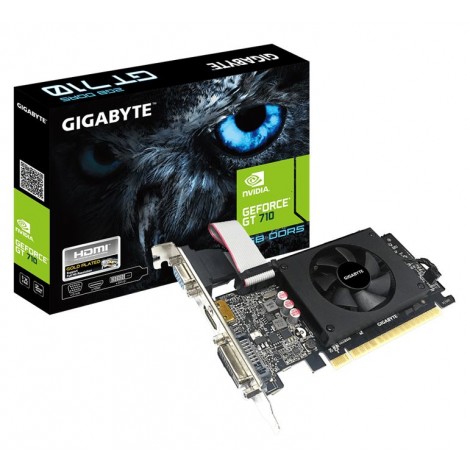 Gigabyte nVidia Geforce GT 710 2GB GDDR5 PCIe Graphic Card 4K 3xDisplays HDMI DVI D-SUB Low Profile Fan 954MHz