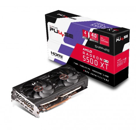 SAPPHIRE AMD RADEON PULSE RX 5500 XT 4GB GDDR6 HDMI / TRIPLE DP OC W/BP (UEFI) LITE VGA CARD