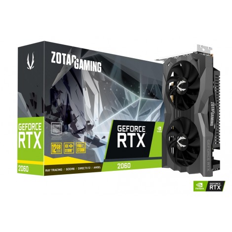ZOTAC GAMING GeForce RTX 2060 Twin Fan 12GB GDDR6 1650MHz Graphics Card, IceStorm 2.0 Cooling, FireStorm Utility, 1YW